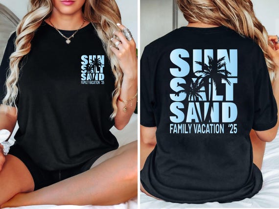 Sun Sand Salt Beach Shirt, Family Vacation shirt, Trendy Beach Shirts for Women, Summer Vacation Shirts, Womens Oversized Beach Shirt