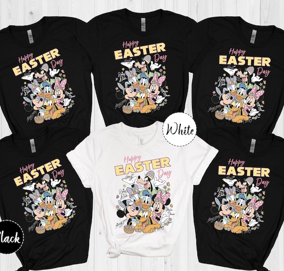 Happy Easter day Disney Mickey and friends shirt, Easter shirts, Easter disney Family matching shirt, Family Matching Cotton Tee