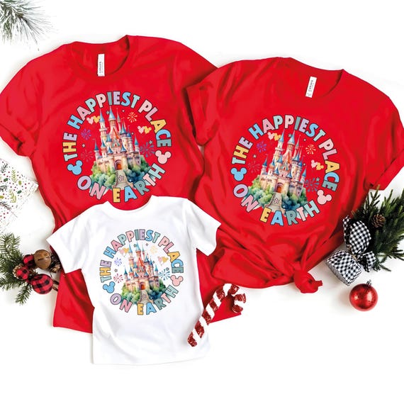 The Happiest Place On Earth shirts, Disney World Family Shirts, Disney castle shirt, Family Matching tees, Disneyland T-shirts