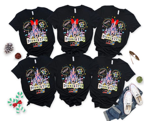 Personalized Disney Family Christmas 2025 Shirts, Disneyland Shirts,Disney Vacation T-shirt,Disney Christmas Couple Shirt,2025 Family disney