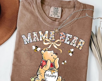 Comfort Colors Pooh Mama Bear Shirt, Disney mom shirt, Gift for mom, mama bear shirt, disney shirt, mothers day shirt