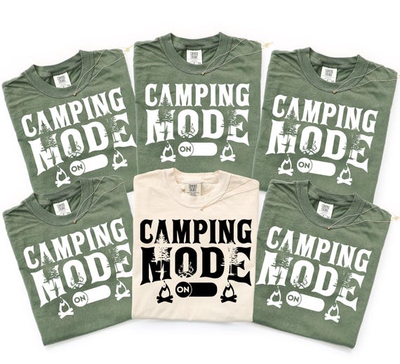Comfort Colors Camping Mode T-Shirt, Family Adventure Camp Tee