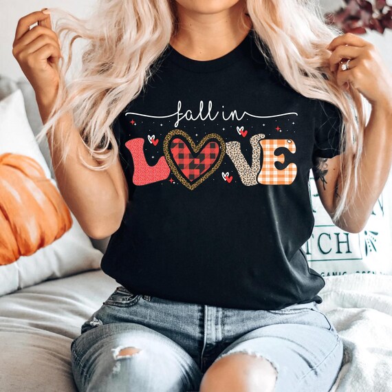 Fall in Love Bella Canvas Shirt: Autumn Graphic Tee