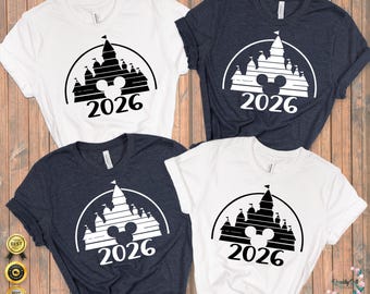 Retro Disney Family Shirt, Disney Vacation Shirt, Retro Castle Mickey Mouse 2026, Disney world shirt, Disneyland shirt, Magic Kingdom Shirt