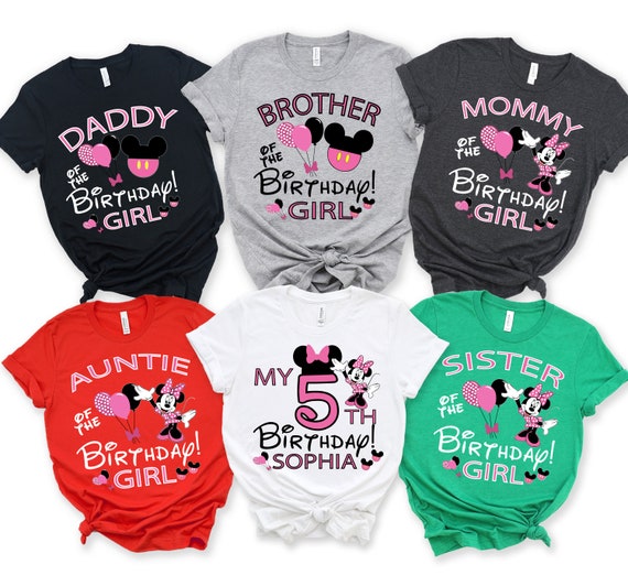 Personalized Minnie Mouse Birthday Shirt: Custom Girl's 5th Birthday Tee