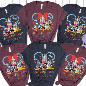 Disney Trip 2026 Matching Family Shirts, Disney Family Personalized Shirt, Disneyworld 2026 shirt, Minnie and mickey Shirt, Matching disney image 3