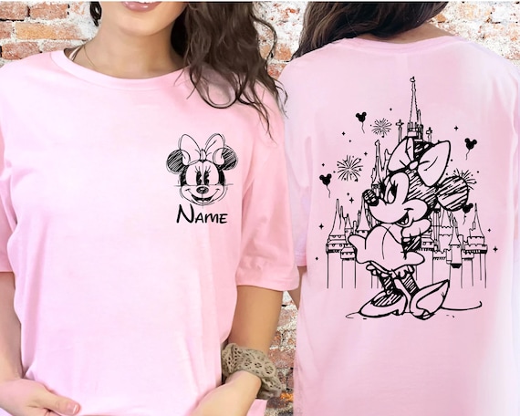 Disney front and back Minnie Mickey Castle personalized shirt, Matching Disney Family shirts, Disneyland Trip shirt, Magic kingdom tee
