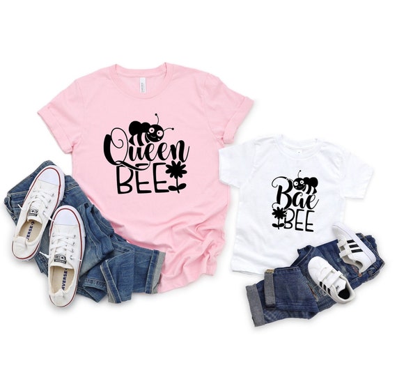 Queen Bee, Bae Bee, Mommy and Me Outfits, Matching Family Shirts, Mother Daughter Matching Shirts, Mother Son Set, Family Sets, Bee Baby