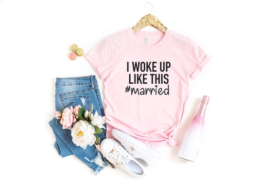 Honeymoon Shirt, I Woke Up Like This, #married, Honeymoon Shirts for Couples, Just Married Shirts, Mr and Mrs Shirts, Newlywed Shirts