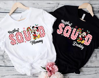 Camiseta personalizada del equipo navideño: mezcla de algodón a juego para toda la familia