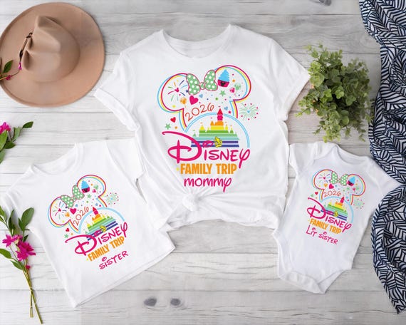Disney 2026 Personalization Shirts,Disneyland shirt, Disney colorful Family Shirts, Disneyworld 2026 Family Shirts, Vacation 2026 Trip Shirt