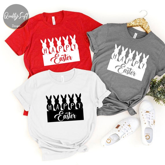 Happy Easter shirt, Easter bunny graphic tee, Easter unisex shirts,Ladies Easter Bunny shirt, Easter shirt, Cute Easter shirt