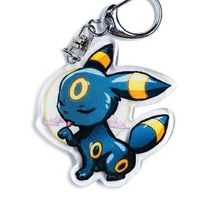 Umbreon Moonlight Acryl Anhänger Schlüsselanhänger Doppelseitig Gamer Geschenk Accessoire Glitter Itabag Süß Chibi Kawaii