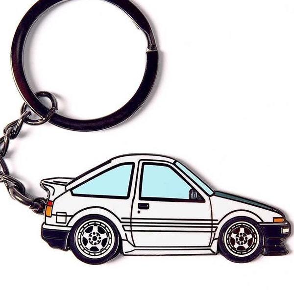 AE86 Collection Metal Enamel Keychain Drift King Keiichi Tsuchiya Dorikin Best Motoring Hot Version Initial D