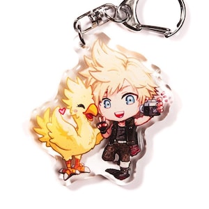 FF15 Prompto Argentum Chocobo Final Fantasy XV Acrylic Keychain Charm Art JRPG Japanese Video Game Fanart Gift Itabag