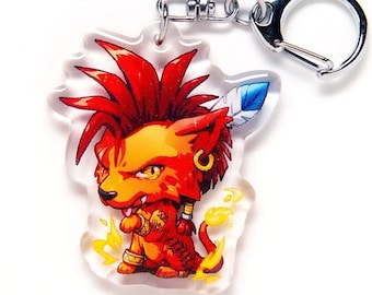 FF7 Remake Red XIII Red13 Nanki Final Fantasy VII Acrylic Keychain Charm Art JRPG Japanese Video Game Fanart  Gift Itabag