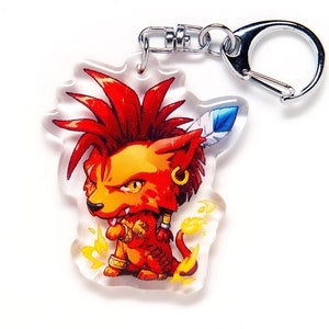 FF7 Remake Rot XIII Red13 Nanki Final Fantasy VII Acryl Schlüsselanhänger Charm Art JRPG Japanisch Videospiel Fanart Geschenk Itabag