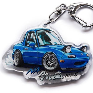 MX-5 MX5 Miata Eunos Roadster NA8CE NA6CE Mariner Blauw Acryl Charm Sleutelhanger Dubbelzijdige Auto Anime Manga Fanart