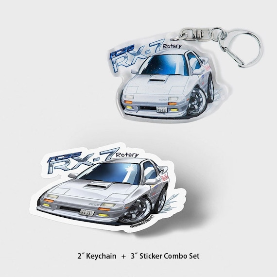 頭文字D RX-7 FC3S ホワイト 高橋涼介 アクリルチャーム キーホルダー