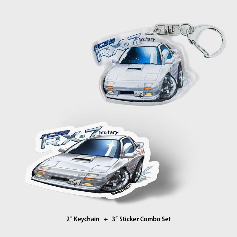 頭文字D RX-7 FC3S ホワイト 高橋涼介 アクリルチャーム キーホルダー