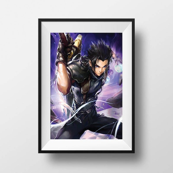 FF7 VII Zack Fair Poster Print Wall Art JRPG Japanese Video Game Fanart  Squaresoft Square-Enix Gift Home Decor