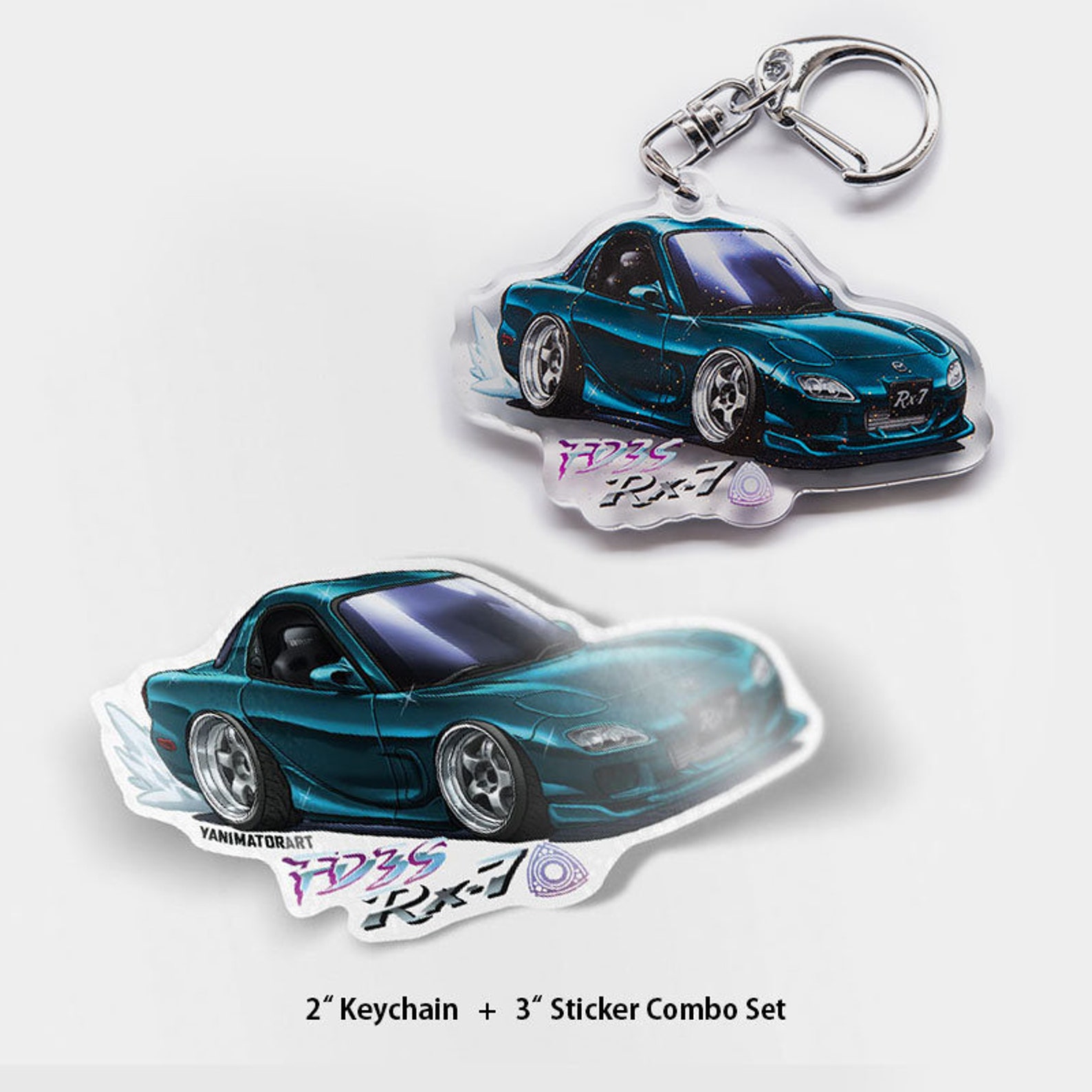 RX7 RX-7 FD3S FD Oem Work Meister Racing Rim Montego Blue Acrylic Charm ...