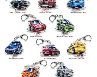Fast and the Furious Fnf 1 Movie Acrylic Charm Keychain Full Fast and the Furious Fnf 1 Movie Acrylic Charm Keychain Full