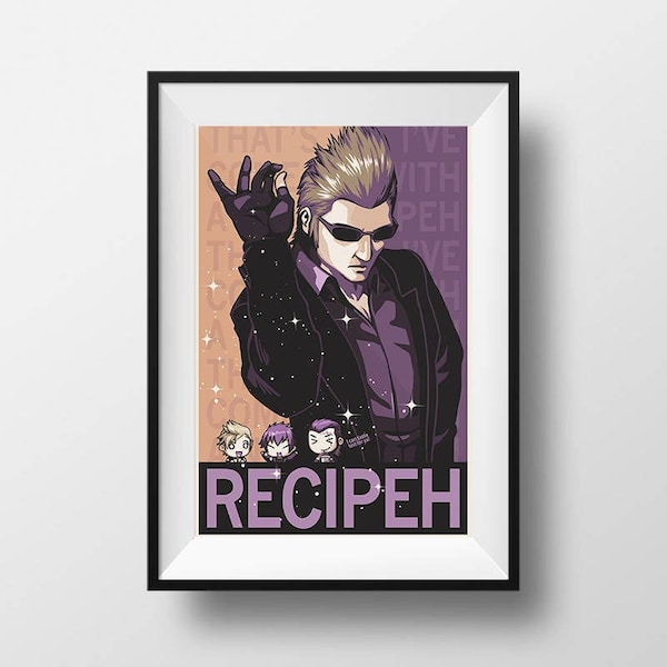 FFXV Ignis Salt Bae RECIPEH Parody Funny Poster Meme Print Wall Art FFXV Jrpg Video Game Home Decor Noctis