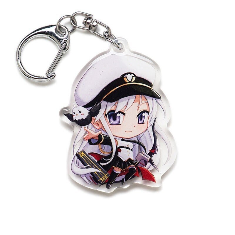 Azur Lane Keychain Enterprise Acrylic Charm Chibi Vinyl Sticker