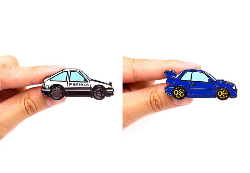 Initial D Cars Enamel Pin Tofu Shop AE86 Trueno RX7 Supra FRS GT86
