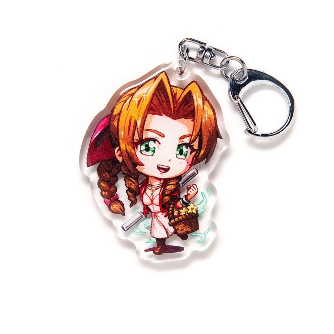 FF7 Remake Aerith Gainsborough Aeris VII Acrylic Keychain Charm Final ...