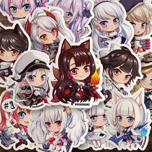 Azur Lane Cute Vinyl Sticker Fanart Anime Akagi Atago Belfast Enterprise Hood Illustrious Javelin Kaga Laffey San Diego Takao Unicorn Z23