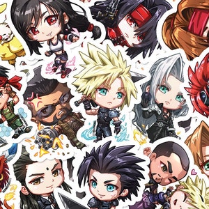 FF7 Remake Vinyl Sticker Final Fantasy Cloud Aerith Sephiroth Zack Fair Tifa Reno Tseng Roche Jessie Rasberry Biggs Wedge Barrett Chocobo