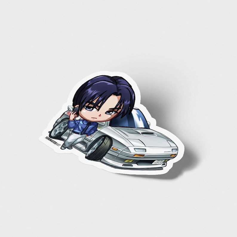 Initial D Character & Cars Cute Chibi Vinyl Stickers AE86 Trueno RX7 Skyline GTR EG6 Civic Lancer EVO 240SX Silvia Anime Manga Ryosuke FC3S Chibi