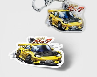 頭文字D RX7 RX-7 FD3S イエロー 高橋啓介 レッドサンズ チャーム キー