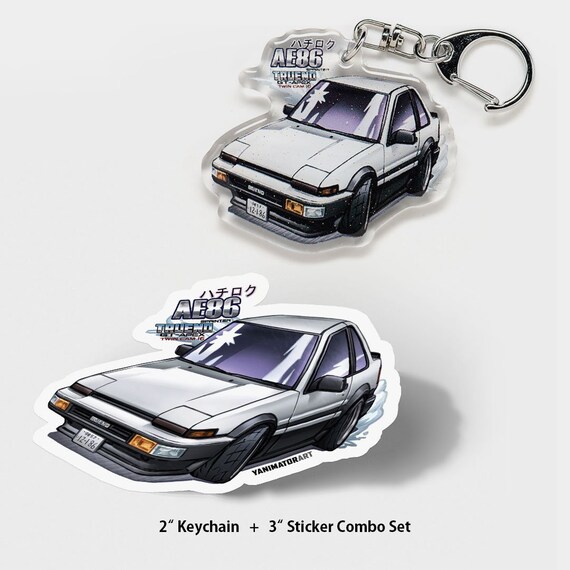 頭文字D AE86 トレノ COUPE GT-Apex ホワイト アクリルチャーム