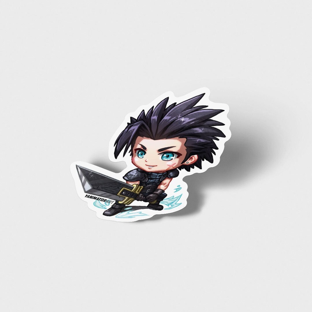 FF7 Remake Zack Fair VII Acrylic Keychain Charm Art JRPG Japanese