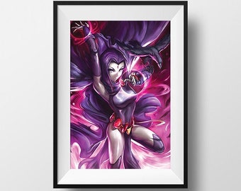 Teen Titans Raven Poster Print TV Show Cartoon Animation Anime Wall Art Decor Decoration Fanart Super Hero Valentines Gift for Her Him Teen