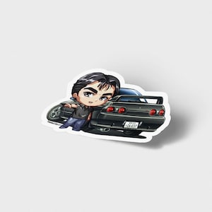 Initial D Character & Cars Cute Chibi Vinyl Stickers AE86 Trueno RX7 Skyline GTR EG6 Civic Lancer EVO 240SX Silvia Anime Manga Nakazato R32 Chibi