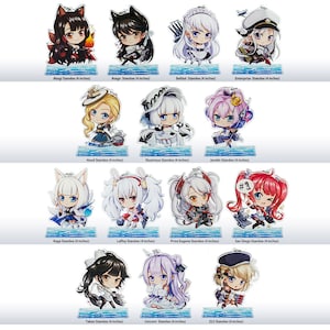 Figura de acrílico de Azur Lane con llavero de 10 cm/4&quot; Chibi, juego de anime para móviles, barcos de juegos, regalo para él, su mejor amigo, jugador adolescente