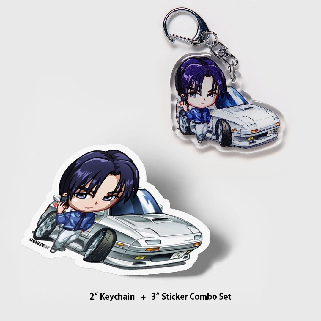 Initial D Ryosuke Takahashi RX7 RX-7 FC3S Redsuns 1st Stage White Drift  Acrylic Charm Keychain Double-sided Manga Anime Car JDM Fanart -   Denmark