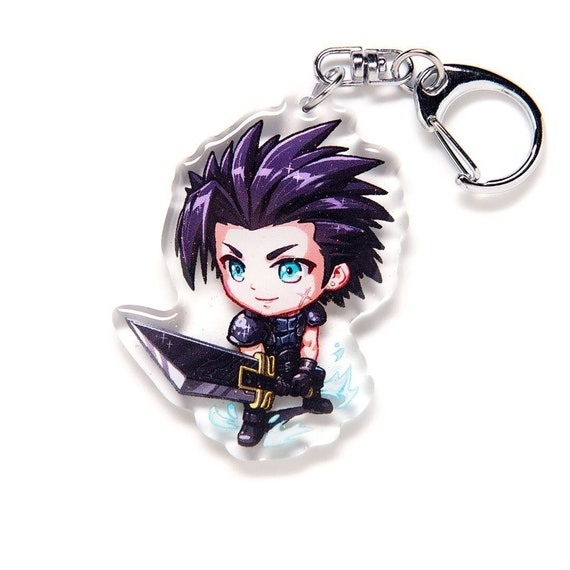 FF7 Remake Zack Fair VII Acrylic Keychain Charm Art JRPG Japanese