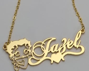 Personalized 18k Real Gold-Plated Character Pendant Necklace: Hello Kitty,Betty Boop,Cinnamonroll, Peppa Pig