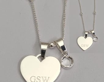 Personalized Heart Birthstone Name Necklace – 18K Gold-Plated Stainless Steel Custom Jewelry, Gift for Her
