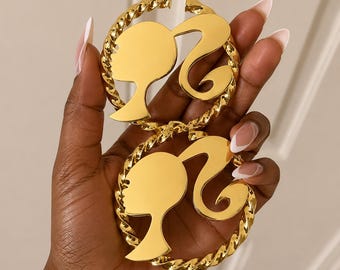 Girl Gold Hoop Earrings: Gold Plated Stainless Steel Jewelry