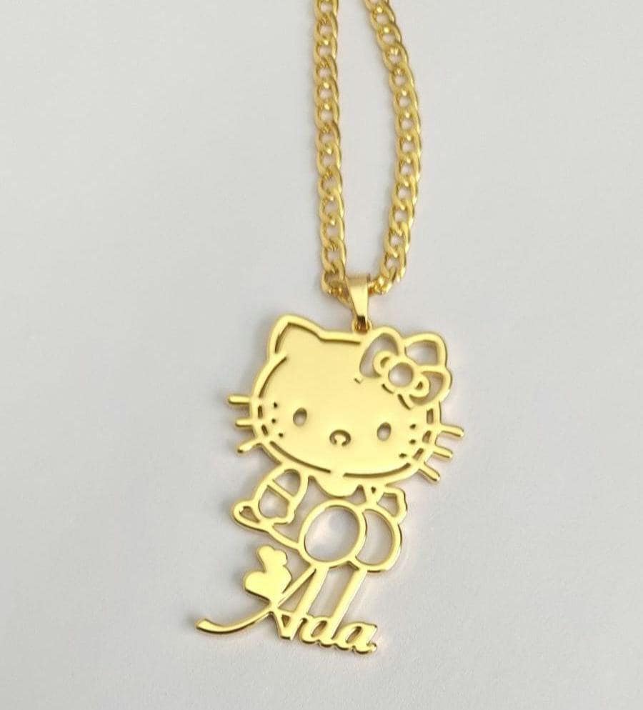 Hello Kitty 18k Gold Plated Necklaces - Etsy