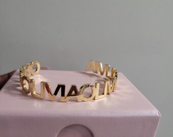 Personalized Adjustable Cuff Bangle Bracelet for Woman
