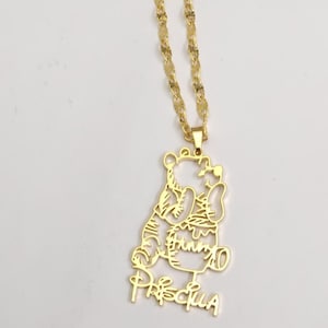 Winnie Pooh Bear 18k Gold Plated Necklaces