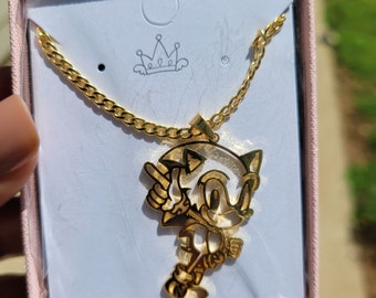 Stainless Steel 3D Sonic's Character Knuckles Necklace - Etsy