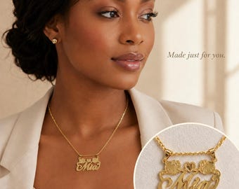 Personalized Hello Kitty Name Necklace/Custom Character Necklace/Gold Name Plate Necklace/Cute Gift for Her/ Betty Boop Jewelry